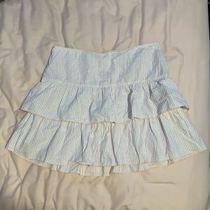 y2k striped pink and white ruffle mini skirt 7